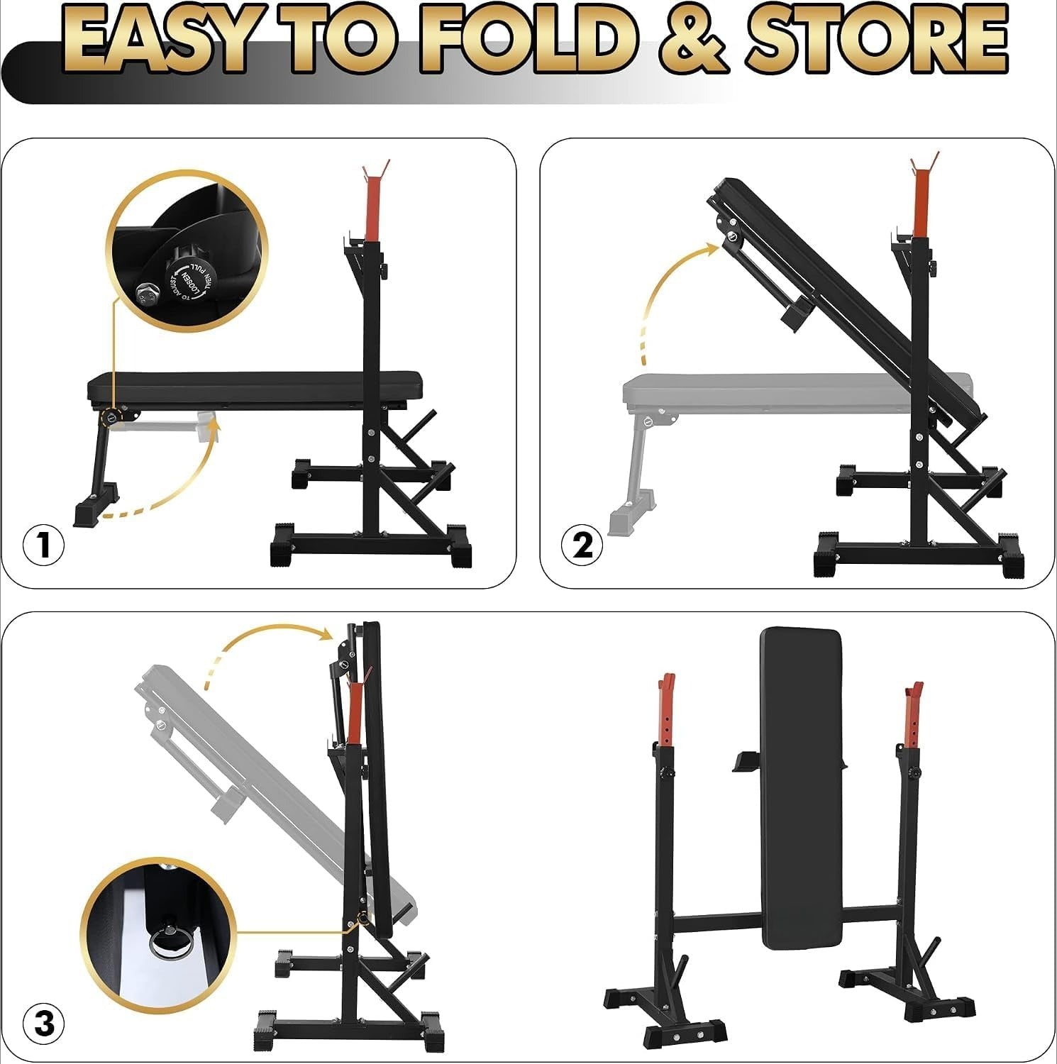 Adjustable Olympic Weight Bench with Squat Rack