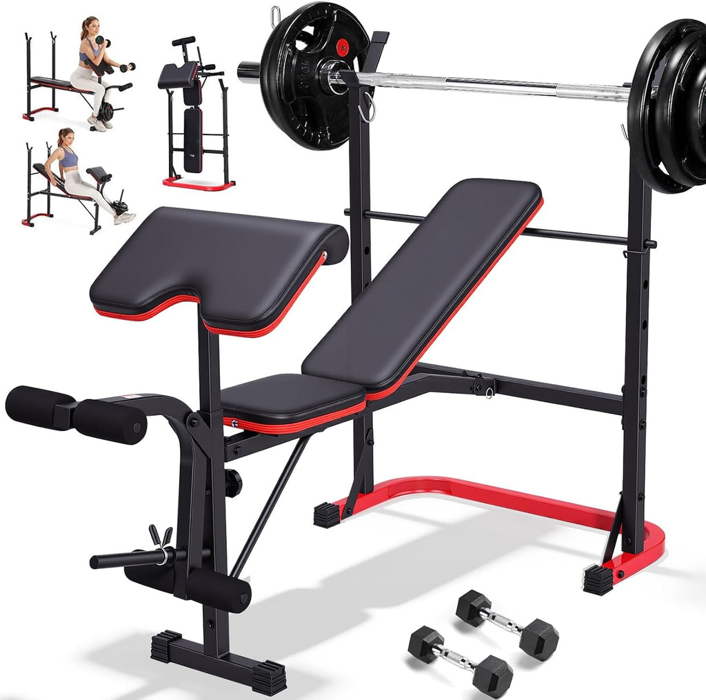 8‑in‑1 661LBS Foldable Weight Bench Set