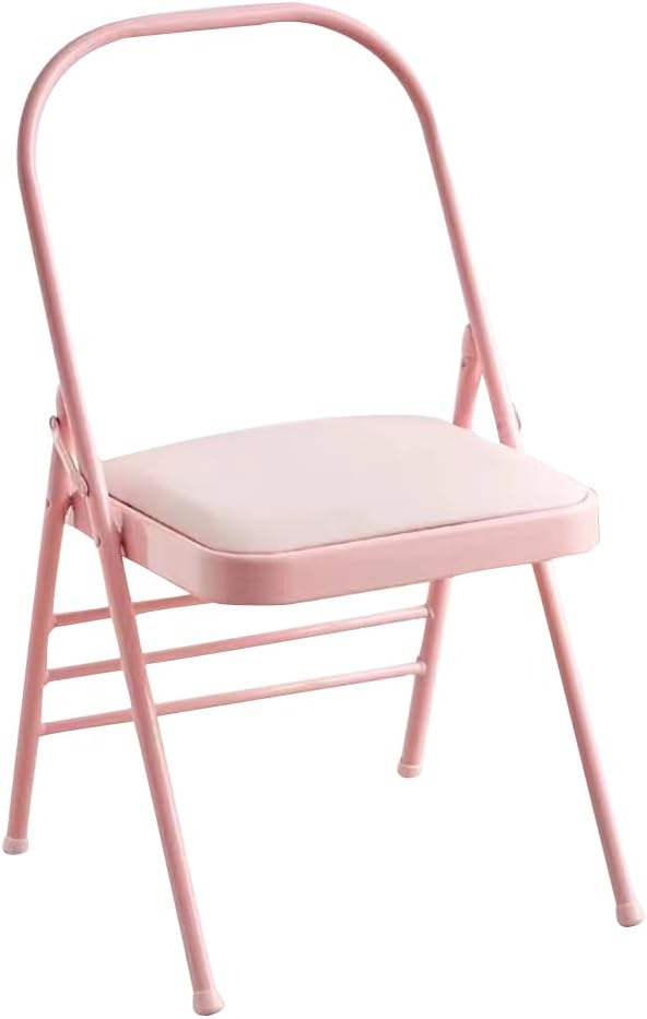 Pink Foldable Backless Yoga Auxiliary Chair
