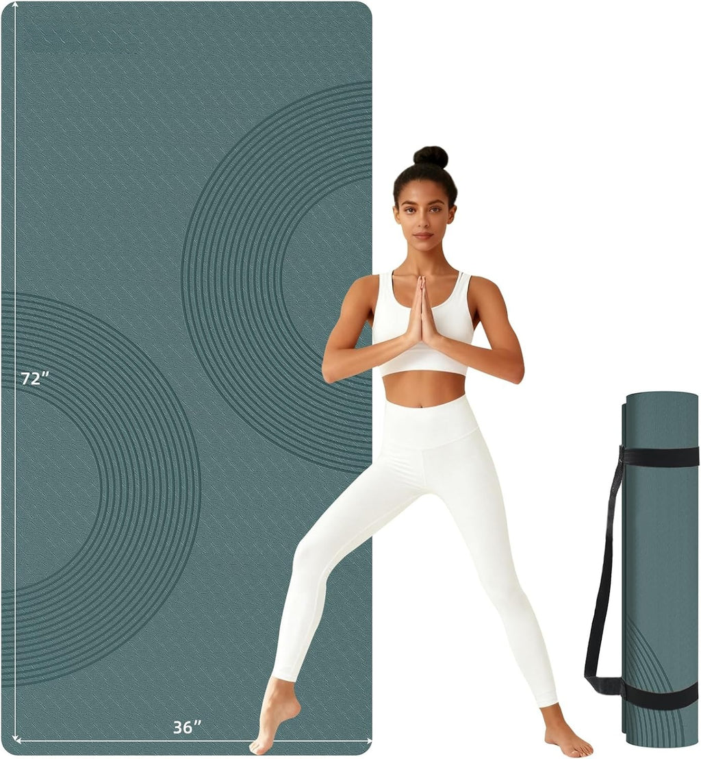 Large POE Non‑Slip Yoga Mat 72"x36"