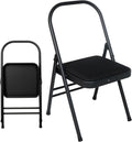 Black Foldable Backless Yoga Auxiliary Chair