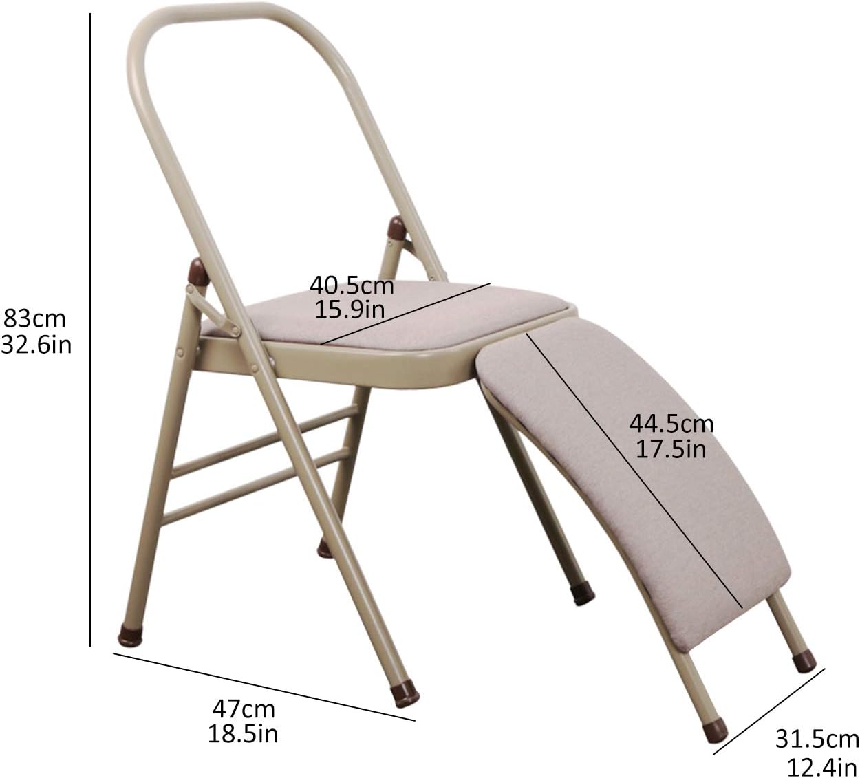 Grey Foldable Yoga Auxiliary Chair