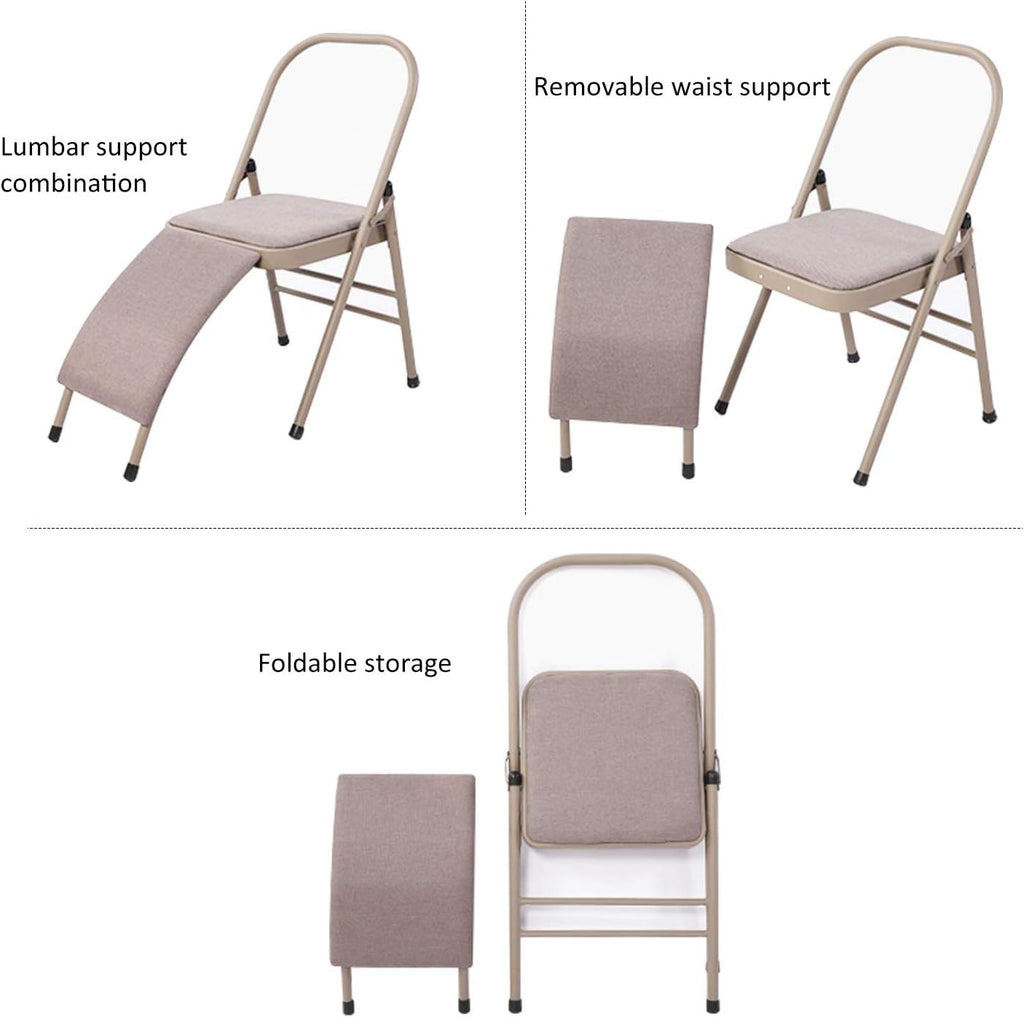 Grey Foldable Yoga Auxiliary Chair