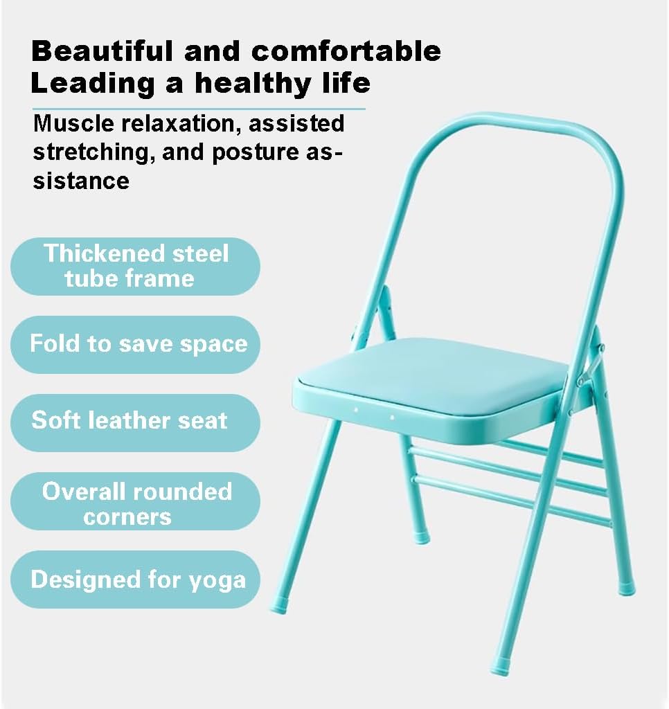 Pink Foldable Backless Yoga Auxiliary Chair