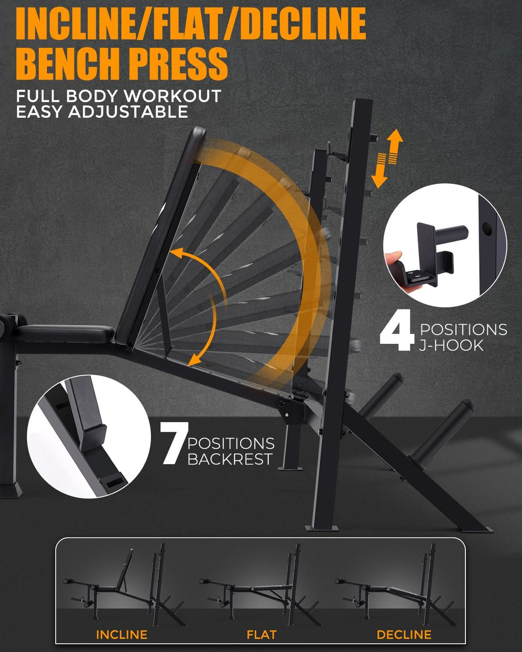 900LBS Foldable Weight Bench Set