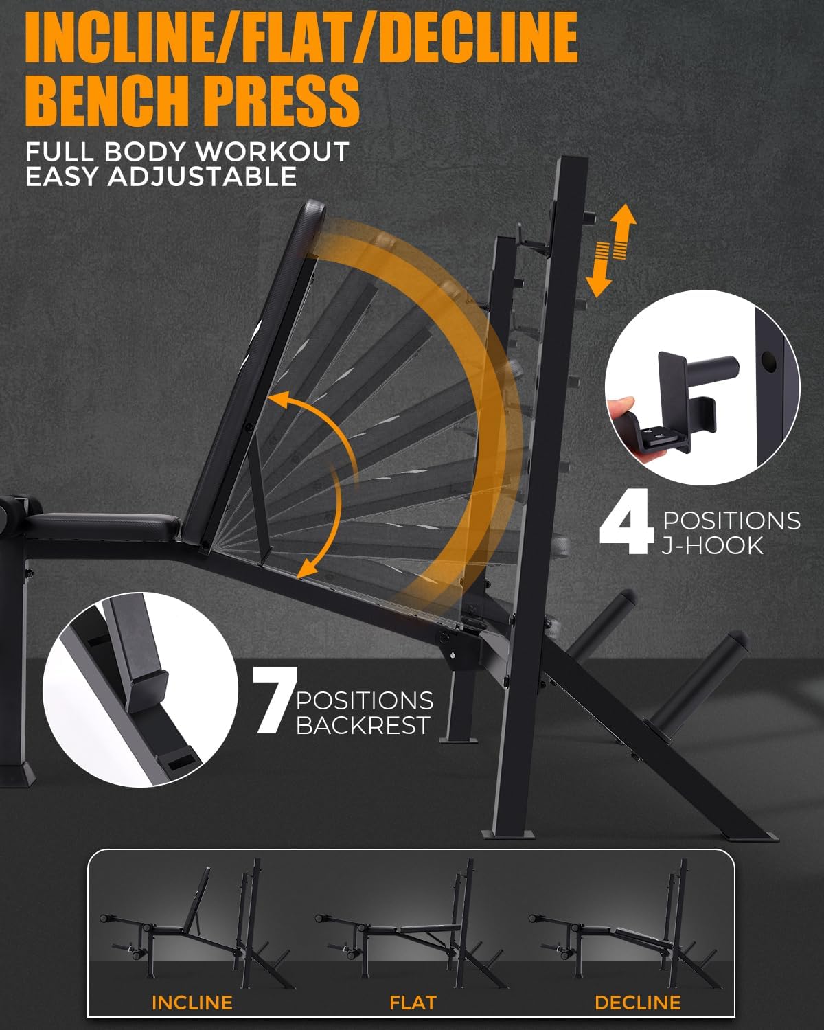 900LBS Foldable Weight Bench Set