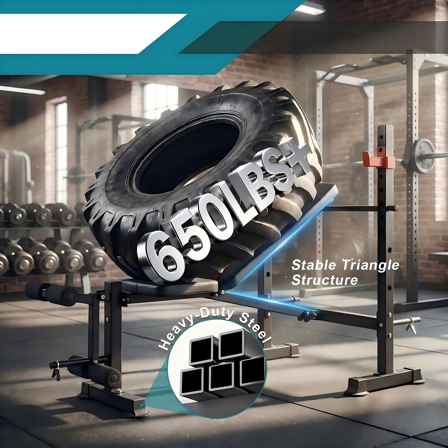 650LBS Foldable Adjustable Weight Bench