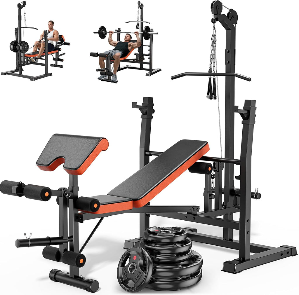 9‑in‑1 900LB Olympic Weight Bench Set