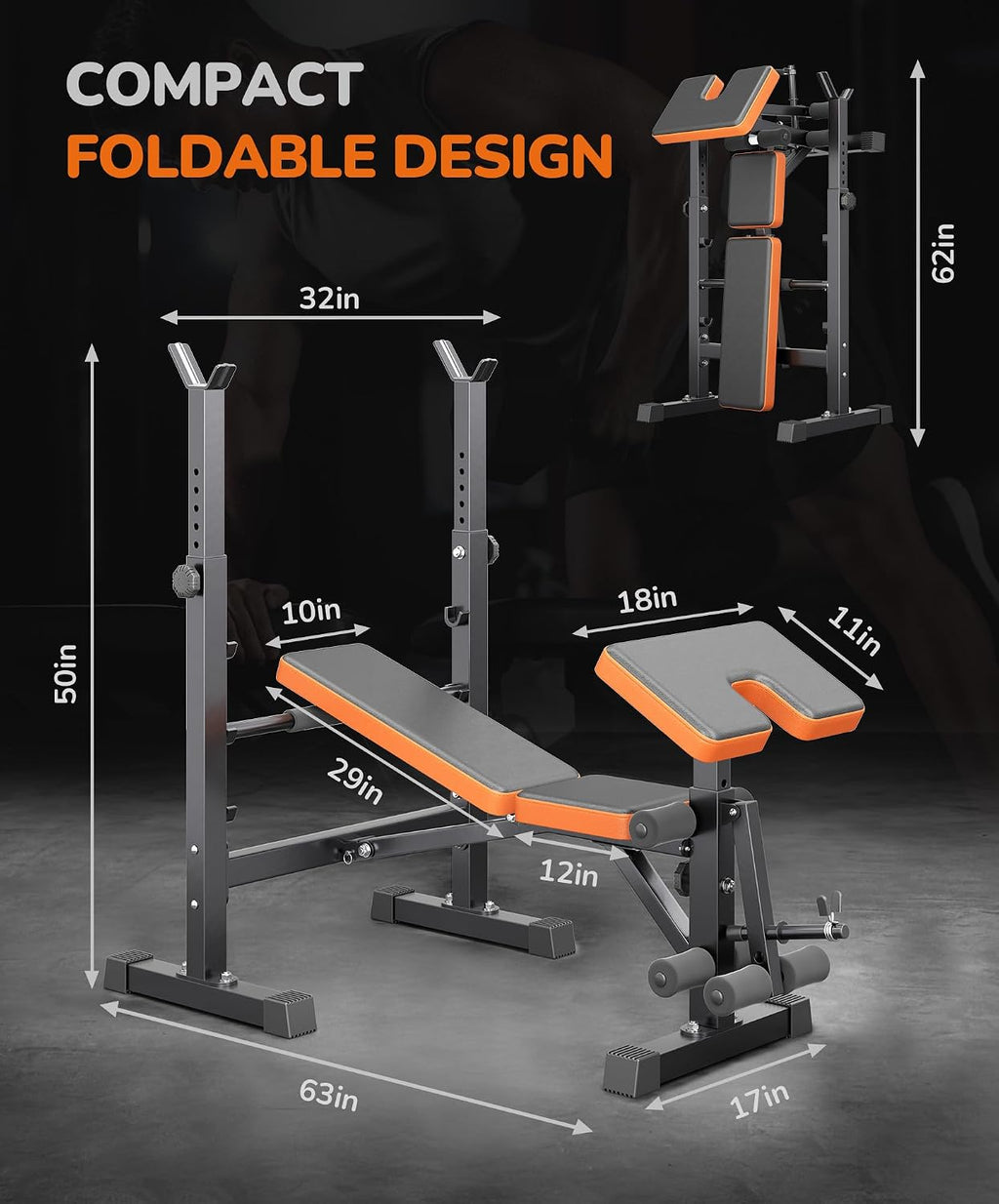 660LBS Adjustable Foldable Weight Bench
