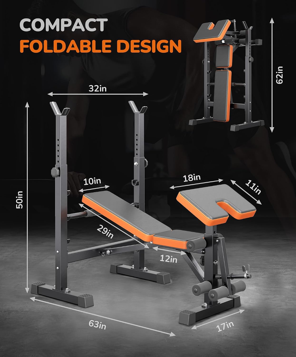 660LBS Adjustable Foldable Weight Bench