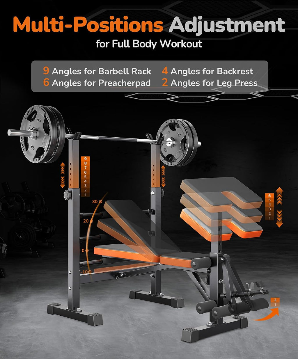 660LBS Adjustable Foldable Weight Bench