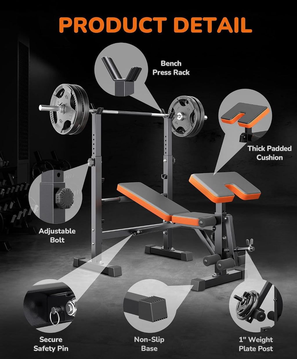 660LBS Adjustable Foldable Weight Bench
