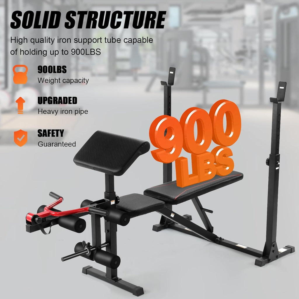 900LBS Adjustable Olympic Weight Bench