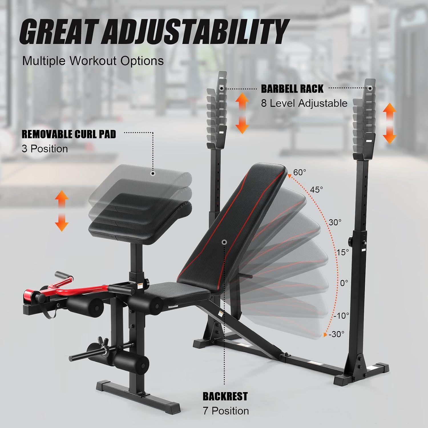 900LBS Adjustable Olympic Weight Bench