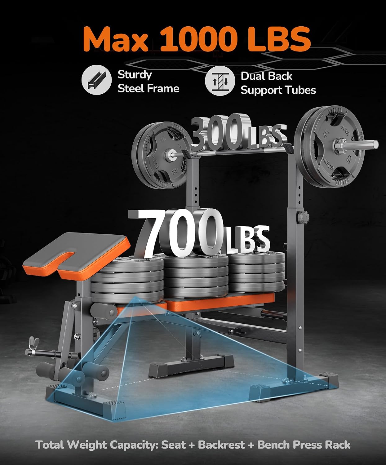 660LBS Adjustable Foldable Weight Bench