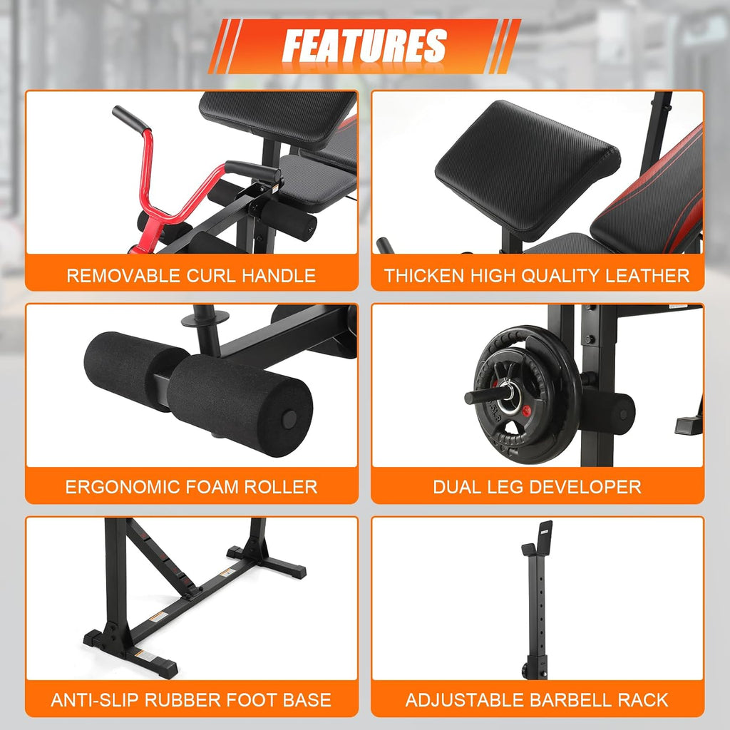 900LBS Adjustable Olympic Weight Bench