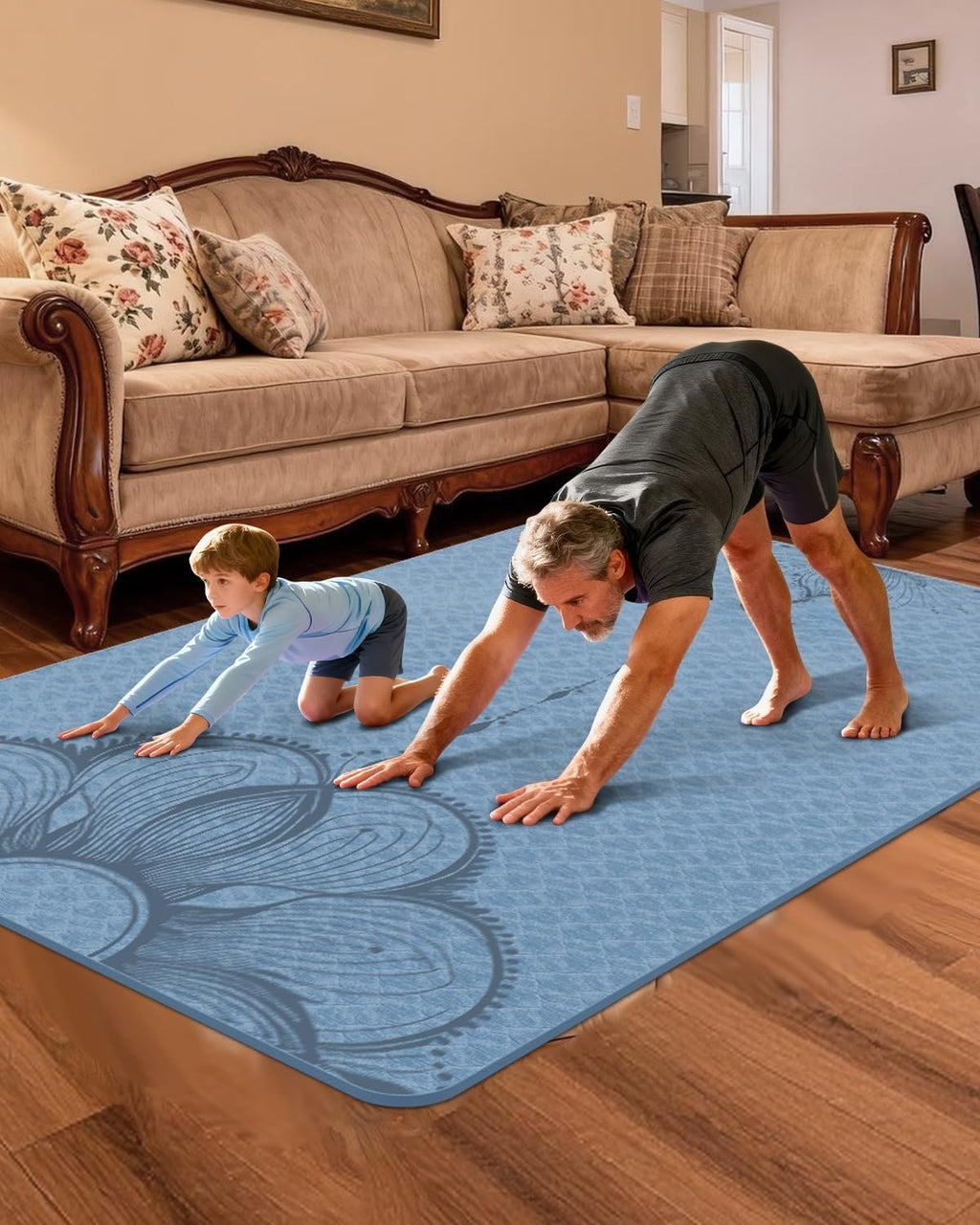 Large 10mm Extra Wide Yoga Mat 75.5"x47.6"