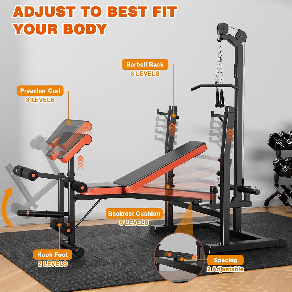 9‑in‑1 900LB Olympic Weight Bench Set