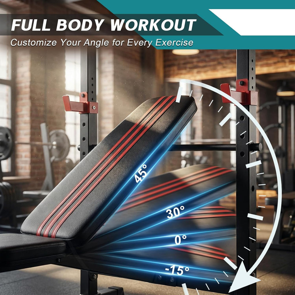650LBS Foldable Adjustable Weight Bench