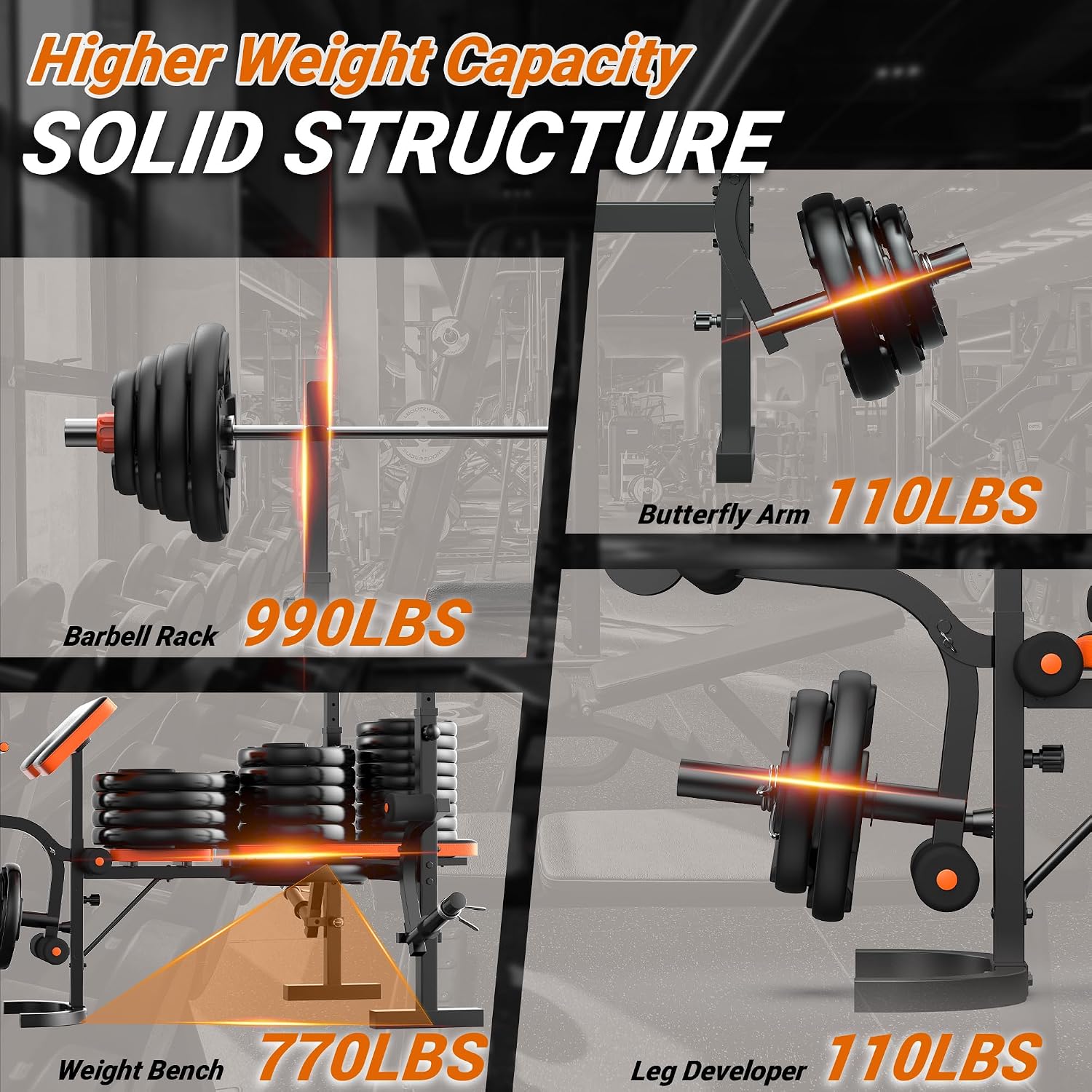 6‑in‑1 Adjustable Olympic Weight Bench