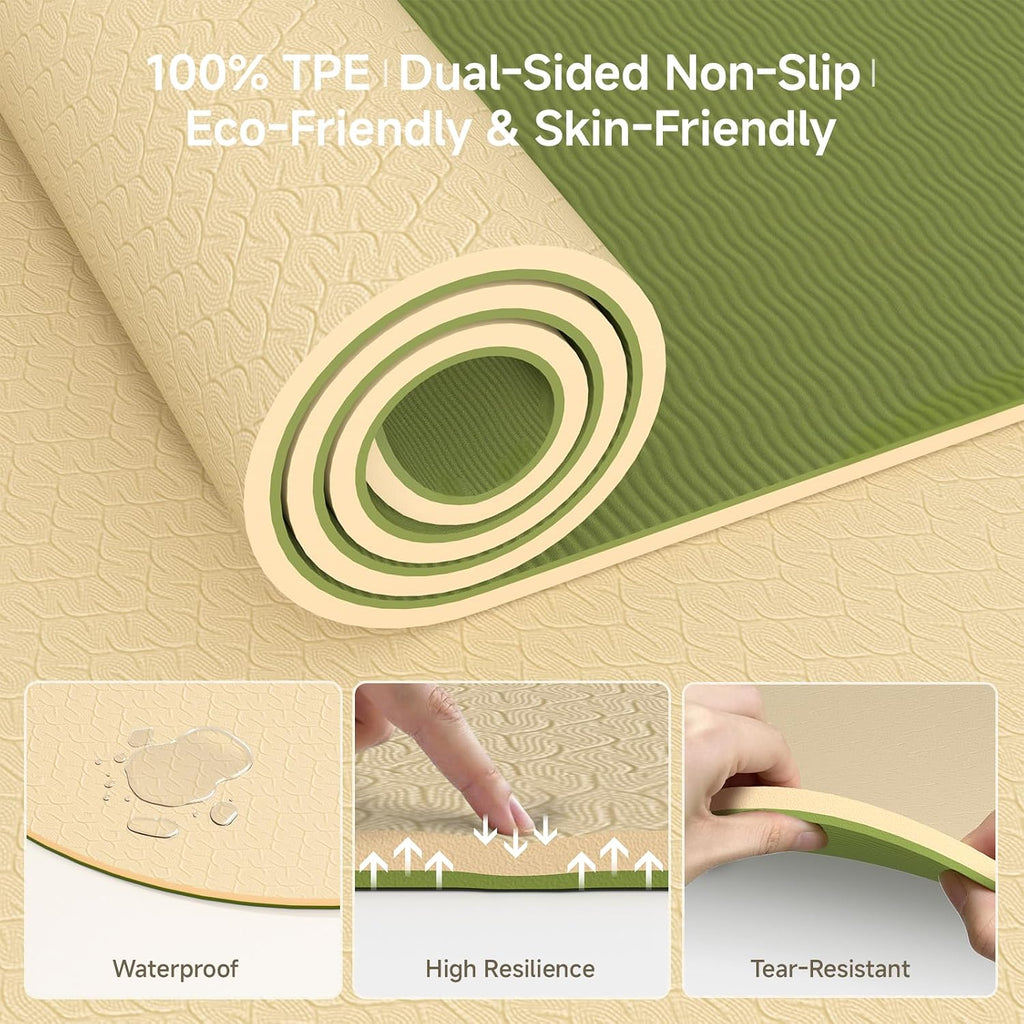 10mm TPE Extra Thick Yoga Mat 74"x28"