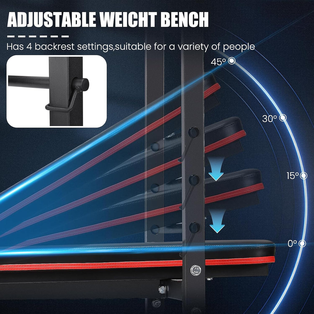 8‑in‑1 661LBS Foldable Weight Bench Set