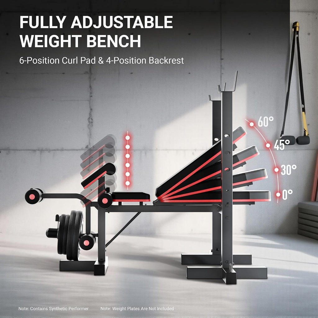 Multi‑Functional Weight Bench with Squat Rack