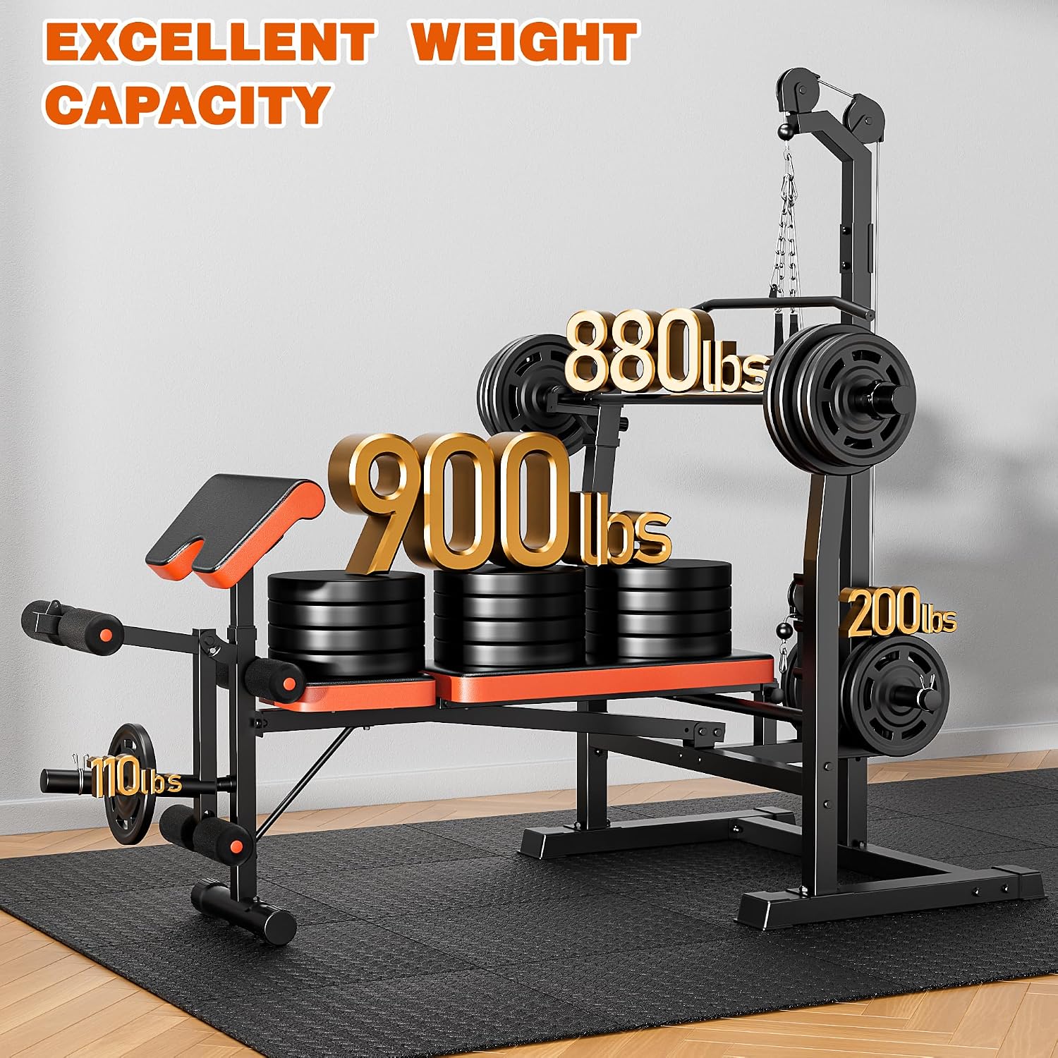 9‑in‑1 900LB Olympic Weight Bench Set