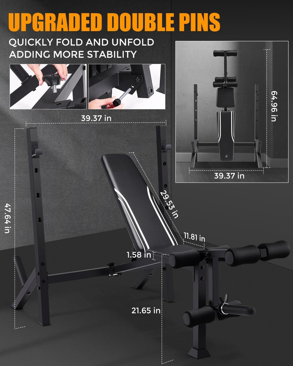 900LBS Foldable Weight Bench Set