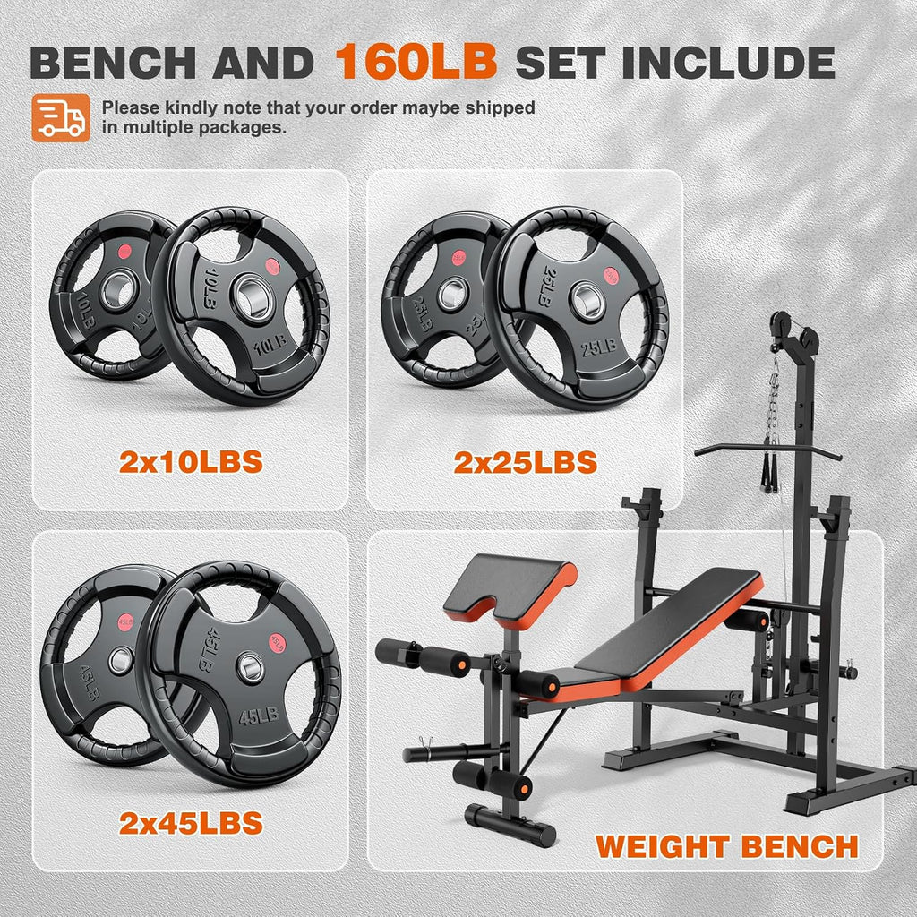9‑in‑1 900LB Olympic Weight Bench Set
