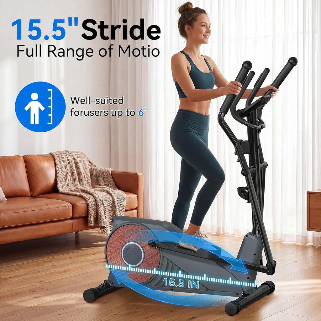 Home Elliptical Exercise Machine 15.5IN Stride