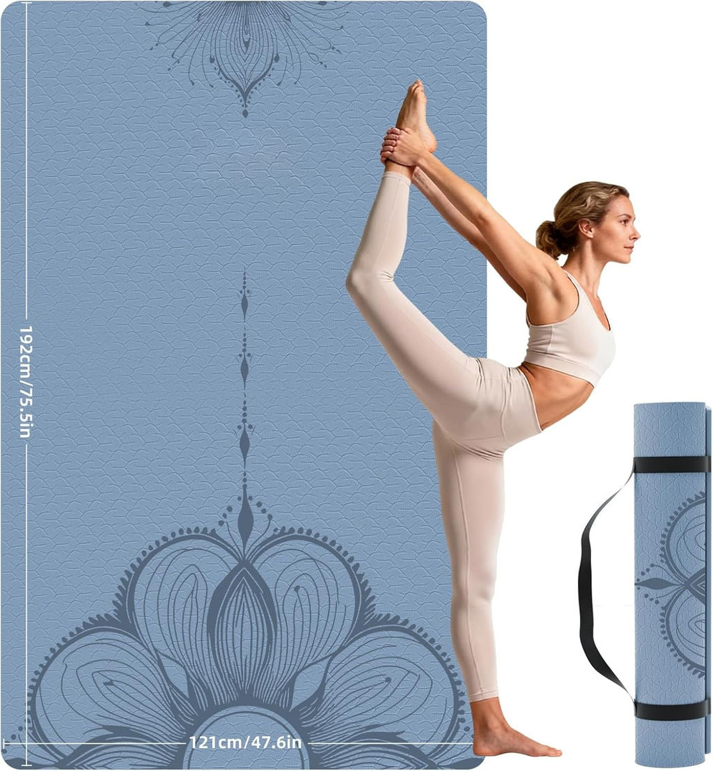 Large 10mm Extra Wide Yoga Mat 75.5"x47.6"