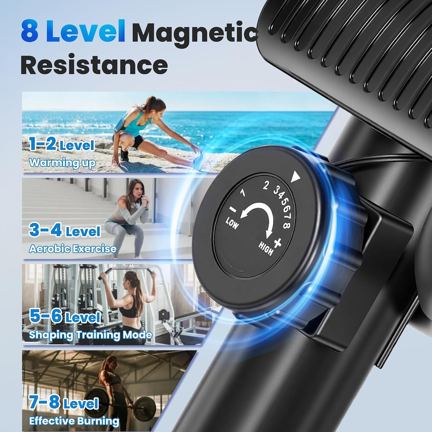 Home Magnetic Elliptical Trainer 300LBS Capacity