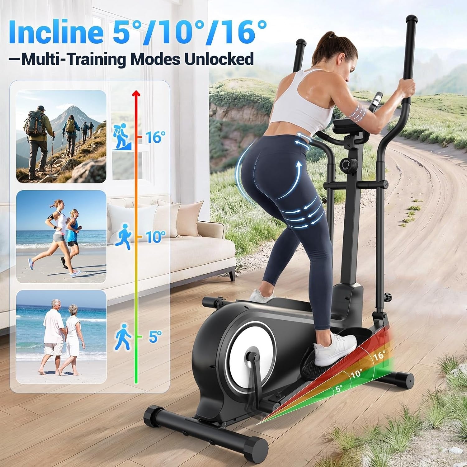 Foldable Elliptical Trainer 16" Stride