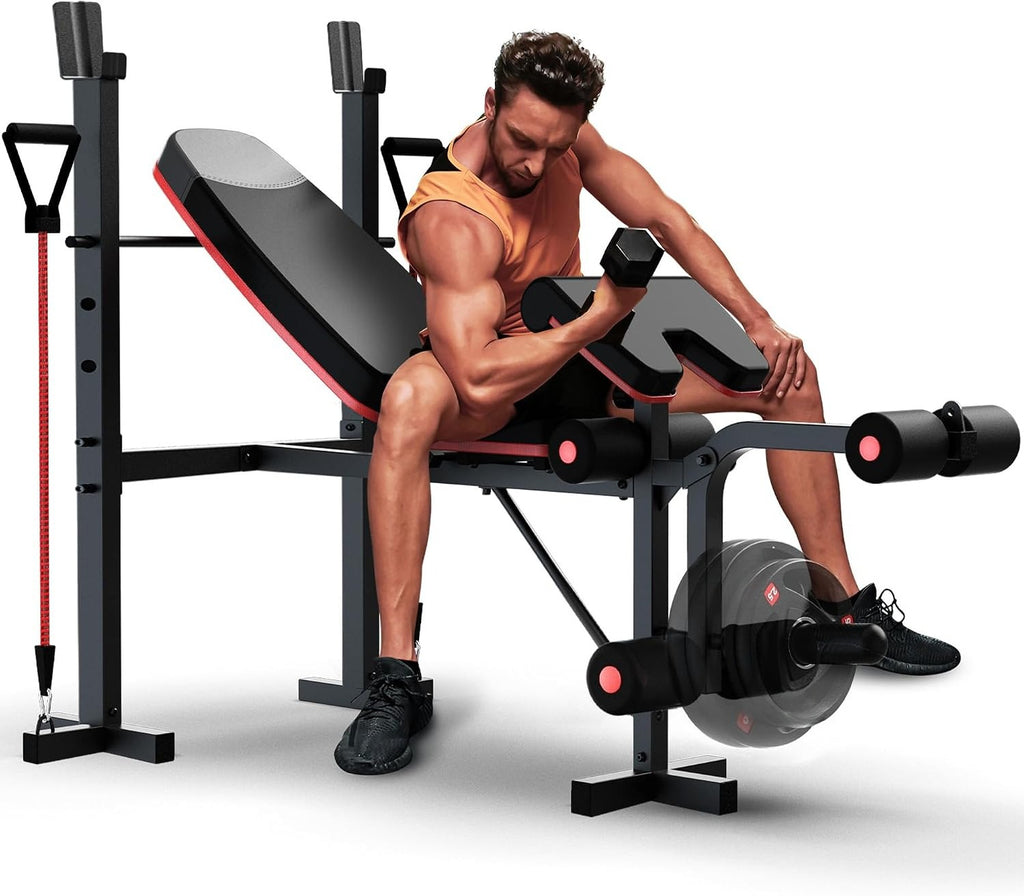 Multi‑Functional Weight Bench with Squat Rack