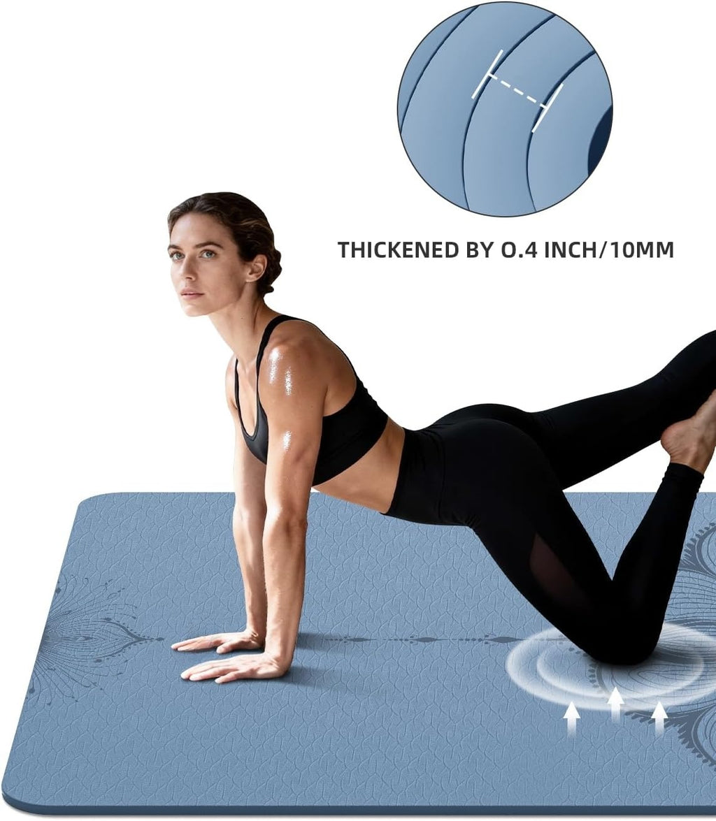 Large 10mm Extra Wide Yoga Mat 75.5"x47.6"